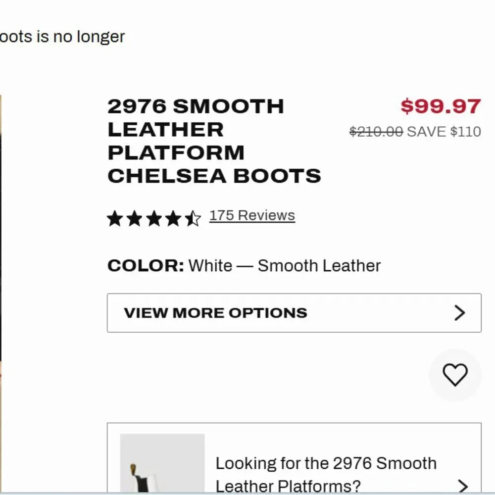 Dr. Martens White Leather Platform Chelsea Boot